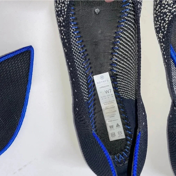 Rothy's Retired Limited Edition Slate Sparkly Metallic The Point Flats Size 7 - Picture 6 of 6